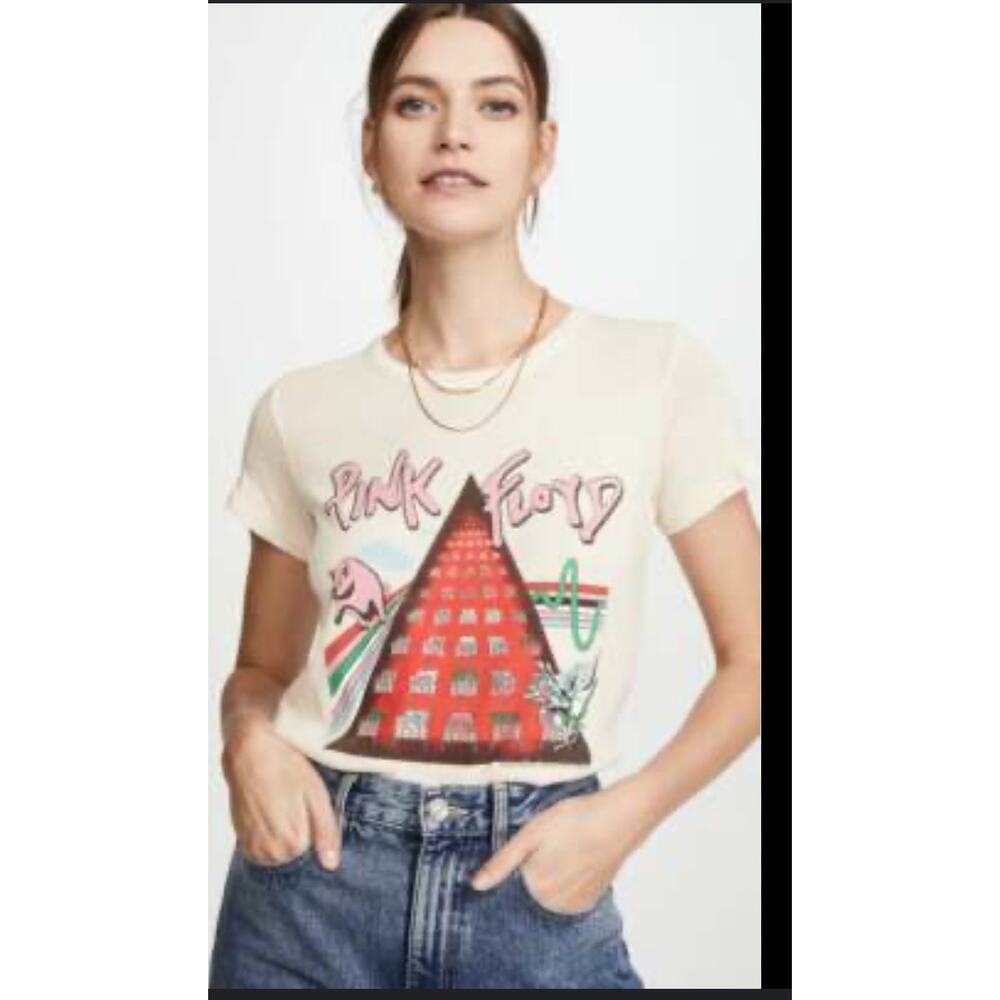 Chaser Pink Floyd Graphic T Shirt  Cream Paint Splatter NWT Tee‎ Top Size Small